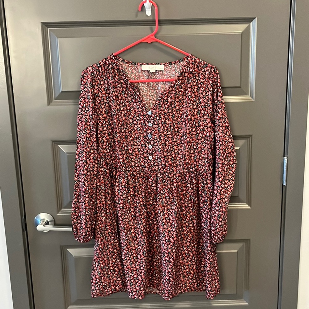 Floral long sleeved mini dress